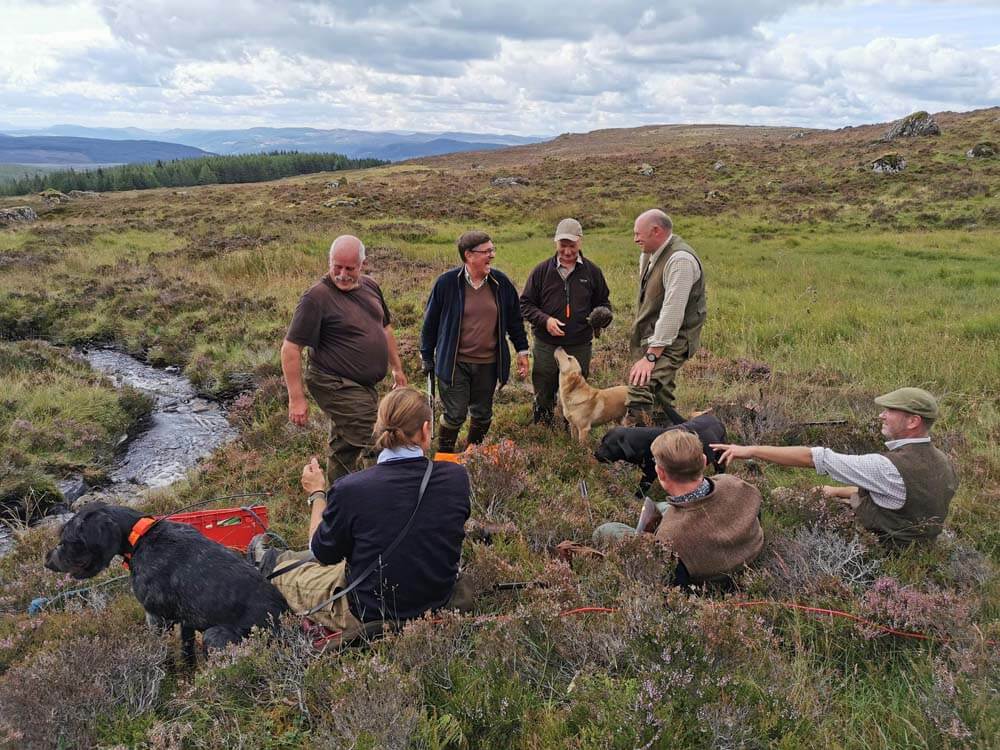 Pause på grouse jagt i Skotland