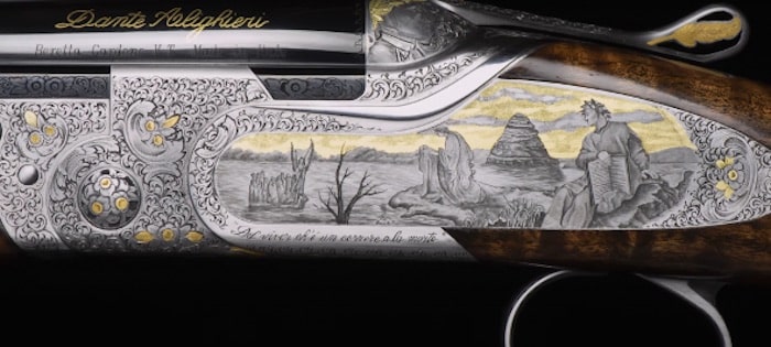 Beretta SL3 Dante Alighieri - nærbillede af gravering
